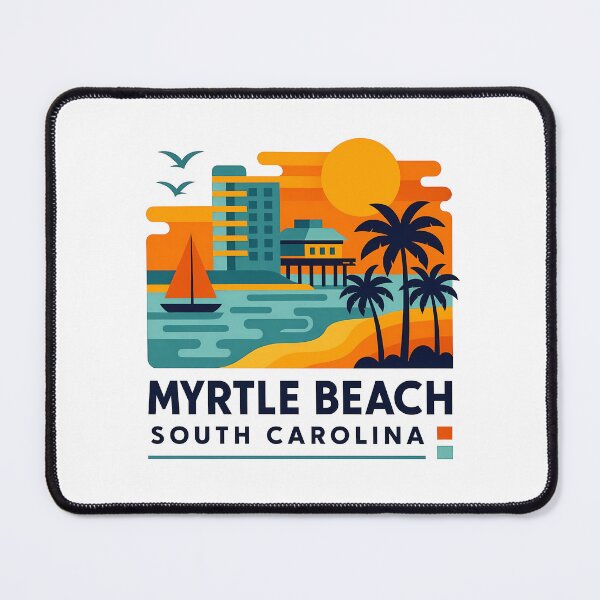 Item preview, Myrtle Beach South Carolina Souvenir - Ocean Pier & Palm Trees Art designed and sold by OzzFrequency.