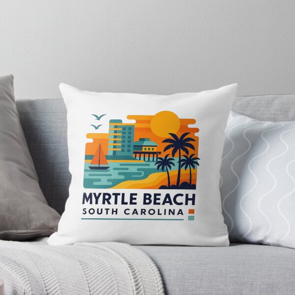 Item preview, Myrtle Beach South Carolina Souvenir - Ocean Pier & Palm Trees Art designed and sold by OzzFrequency.
