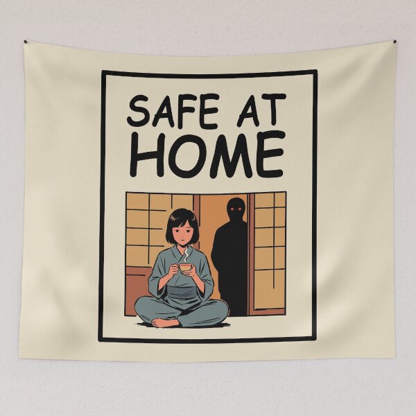 Item preview, Safe At Home Retro Horror designed and sold by SakuraHaven.