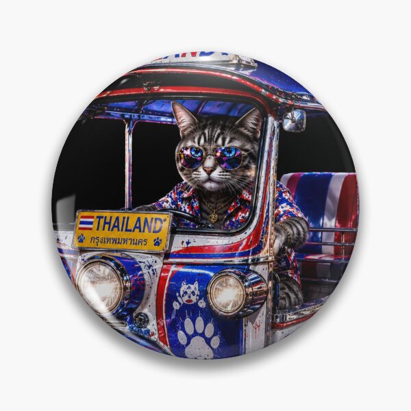Item preview, Thailand Tuk Tuk Cat – Classic Bangkok Night Ride designed and sold by Neon Riot Studio.