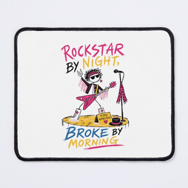 Item preview, Rockstar by Night Broke by Morning T-Shirt | Funny Rock Music Guitarist Gift for Musicians designed and sold by Popstudio85.