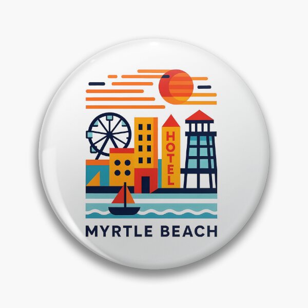 Item preview, Myrtle Beach South Carolina Souvenir - Ocean Pier & Palm Trees Art designed and sold by OzzFrequency.