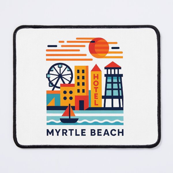 Item preview, Myrtle Beach South Carolina Souvenir - Ocean Pier & Palm Trees Art designed and sold by OzzFrequency.