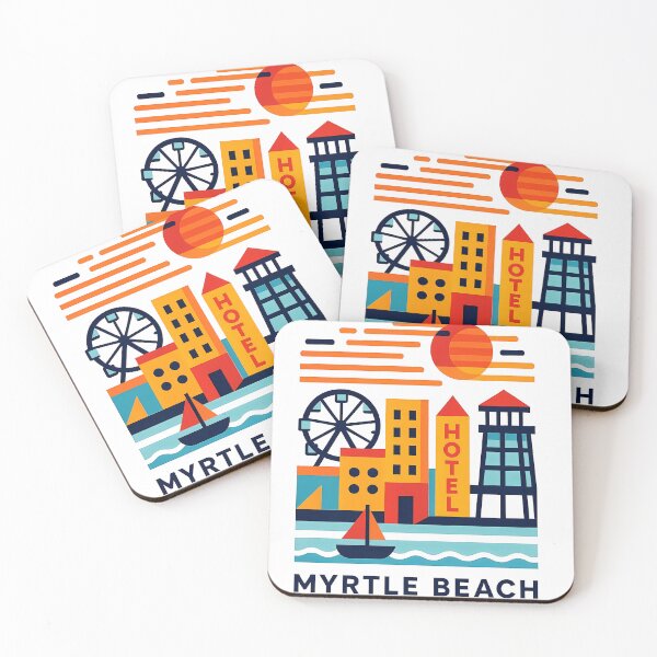 Item preview, Myrtle Beach South Carolina Souvenir - Ocean Pier & Palm Trees Art designed and sold by OzzFrequency.