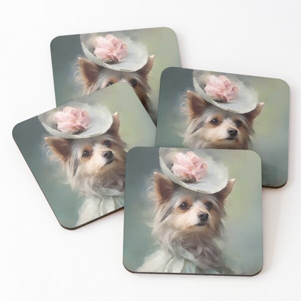 Item preview, Impressionist Yorkshire Terrier Lady with Flower Hat designed and sold by AniDragonfly.