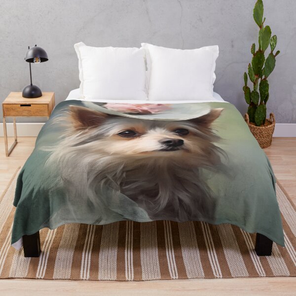 Item preview, Impressionist Yorkshire Terrier Lady with Flower Hat designed and sold by AniDragonfly.
