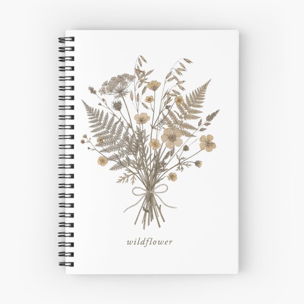 Item preview, Vintage pressed-flower design, botanical illustration of dried wildflowers designed and sold by alex889art.