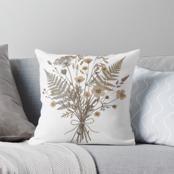 Item preview, Vintage pressed-flower design, botanical illustration of dried wildflowers designed and sold by alex889art.