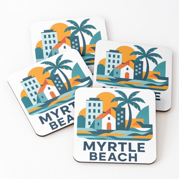 Item preview, Myrtle Beach South Carolina Souvenir - Ocean Pier & Palm Trees Art designed and sold by OzzFrequency.
