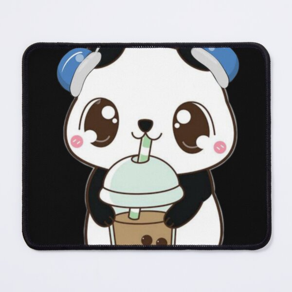 Item preview, Adorable Chibi Panda Listening to Music & Drinking Bubble Tea designed and sold by ranivibes008.