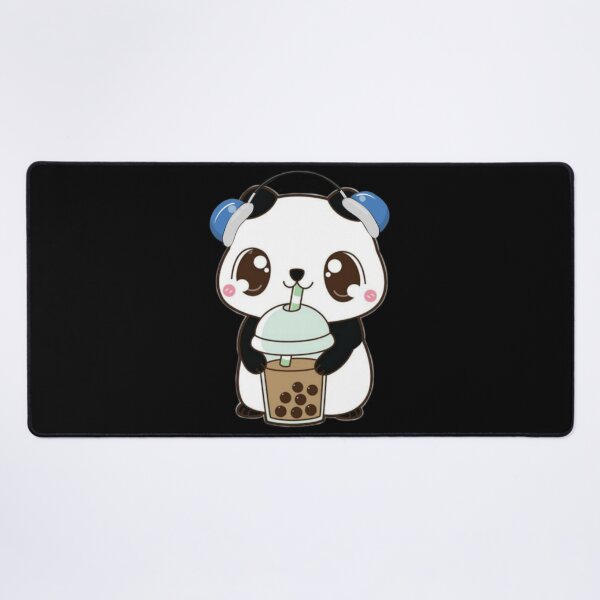 Item preview, Adorable Chibi Panda Listening to Music & Drinking Bubble Tea designed and sold by ranivibes008.