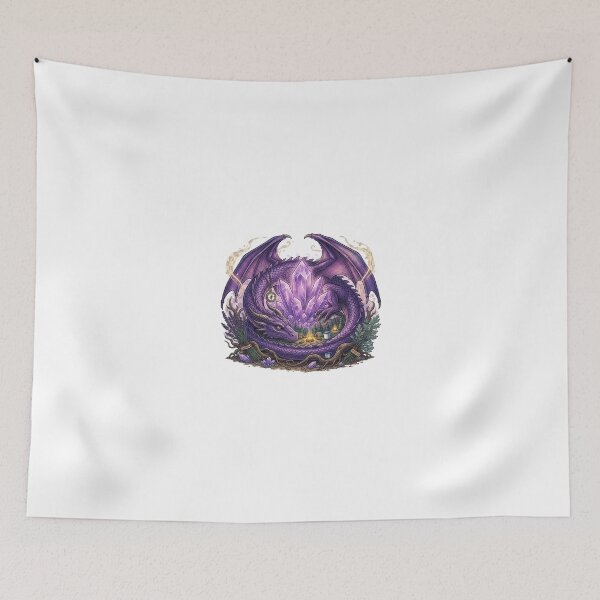 Item preview, Purple Crystal Dragon Fantasy Illustration designed and sold by GrzywaM.