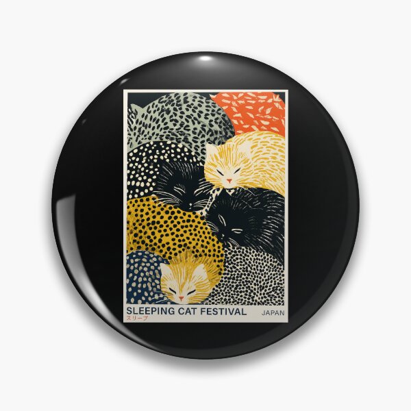 Item preview, Sleeping Cat Festival Japan Poster - Cute Kawaii Cat Wall Art Print, Japanese Animal Home Decor designed and sold by MorningJoco.