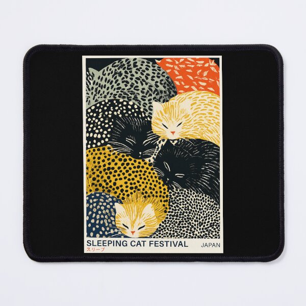 Item preview, Sleeping Cat Festival Japan Poster - Cute Kawaii Cat Wall Art Print, Japanese Animal Home Decor designed and sold by MorningJoco.