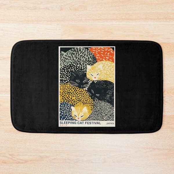 Item preview, Sleeping Cat Festival Japan Poster - Cute Kawaii Cat Wall Art Print, Japanese Animal Home Decor designed and sold by MorningJoco.