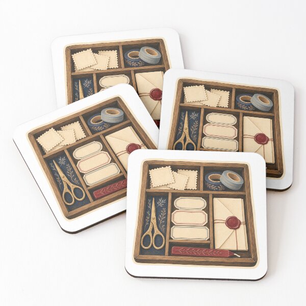 Item preview, Vintage Stationers Tray Filled With Mail Art designed and sold by Freshloop Studio | Whimsical Vintage Art.