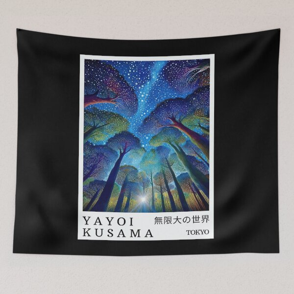 Item preview, Yayoi Kusama Starry Night Forest Poster - Magical Tree Infinite Universe Wall Art Print, Tokyo Modern Decor designed and sold by HappyGrandmaUB.