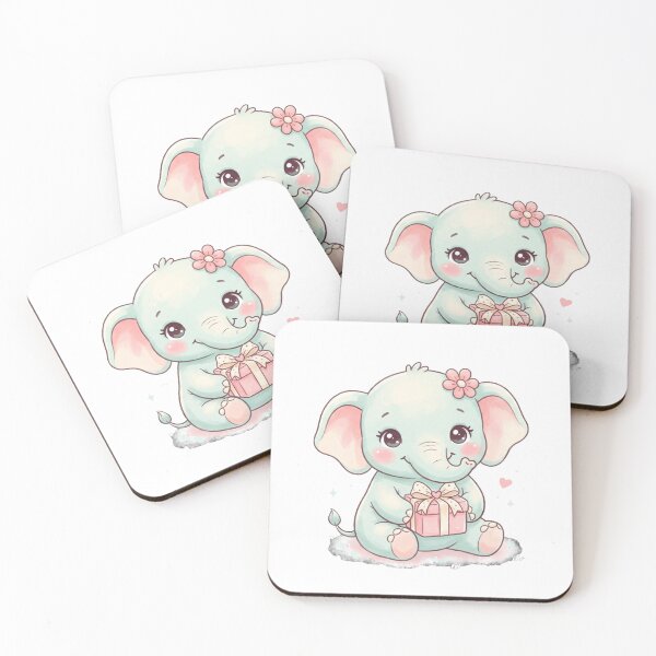 Item preview, An Adorable Baby Elephant - Pastel Mint Gift Box Design designed and sold by DigitfanStudio.
