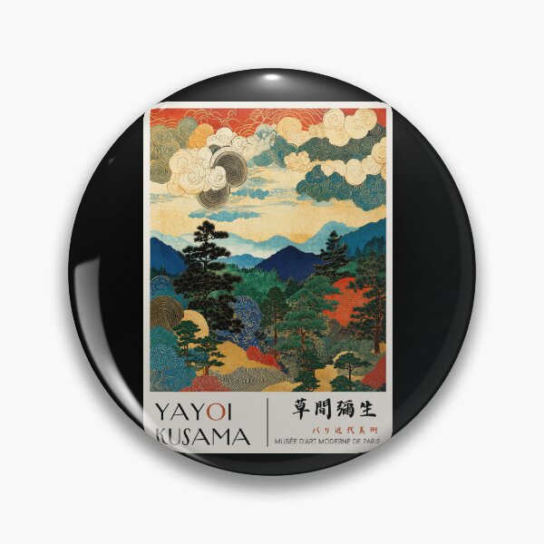 Item preview, Yayoi Kusama Japanese Mountain Landscape Poster - Swirling Clouds Pine Tree Wall Art Print, Paris Museum Decor designed and sold by scrambledpeg.