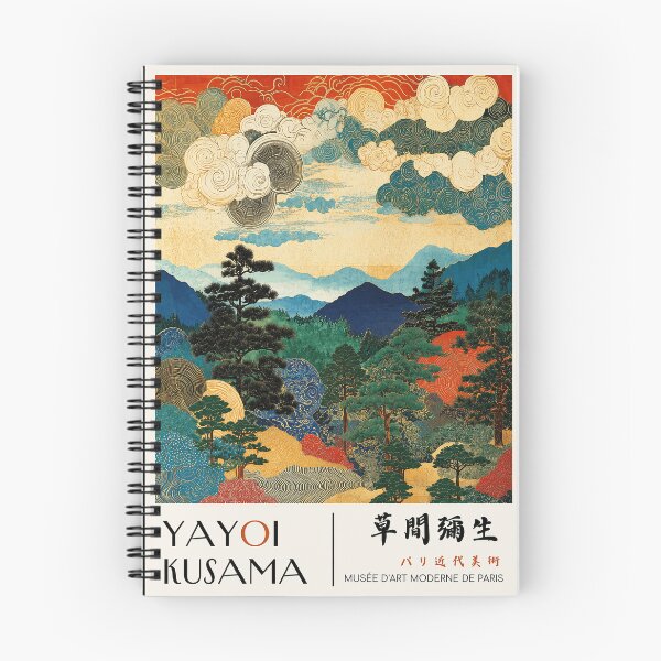Item preview, Yayoi Kusama Japanese Mountain Landscape Poster - Swirling Clouds Pine Tree Wall Art Print, Paris Museum Decor designed and sold by scrambledpeg.
