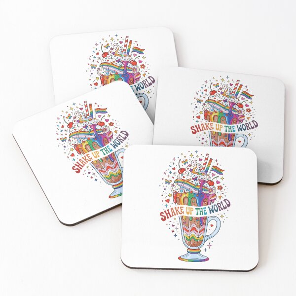 Item preview, Shake Up The World - Rainbow Pride Milkshake Illustration designed and sold by DesignsCreative.