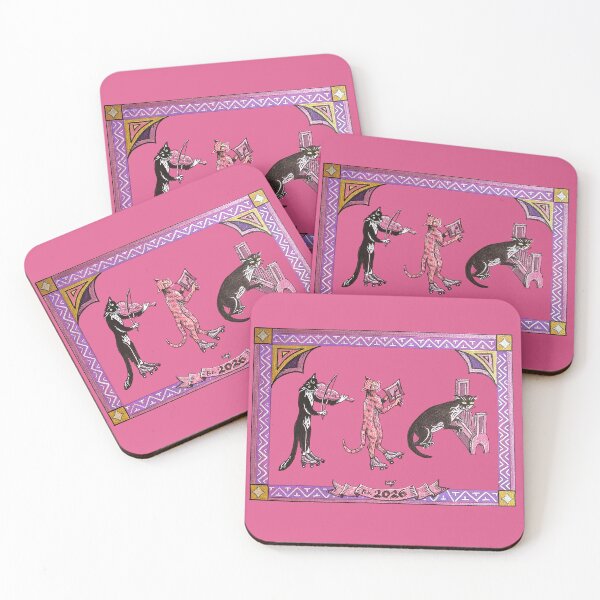 Item preview, Medieval Grotesque Musical Cats On Roller Skates designed and sold by Kendresson.