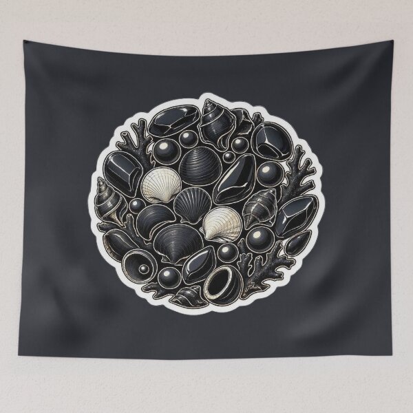 Item preview, Obsidian Seashells – Dark Botanical Collection designed and sold by Roberta Calabrese.