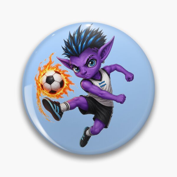 Item preview, Cute Purple Football Monster with blue Hair designed and sold by mARTi.