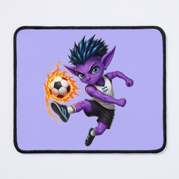 Item preview, Cute Purple Football Monster with blue Hair designed and sold by mARTi.