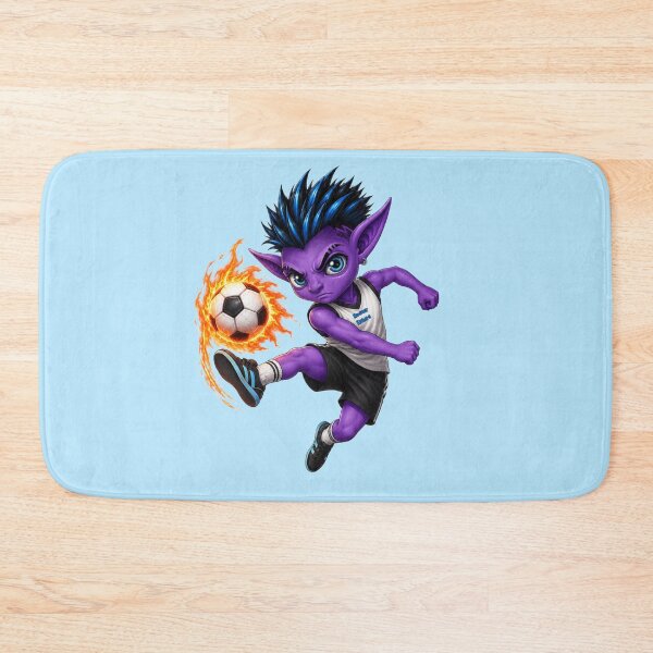 Item preview, Cute Purple Football Monster with blue Hair designed and sold by mARTi.