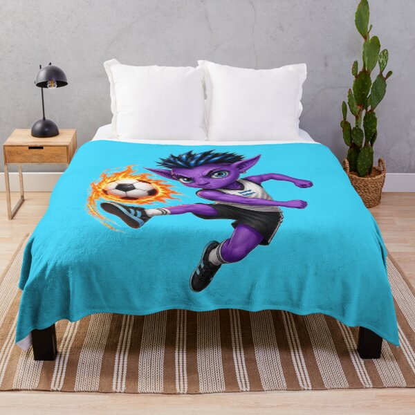 Item preview, Cute Purple Football Monster with blue Hair designed and sold by mARTi.