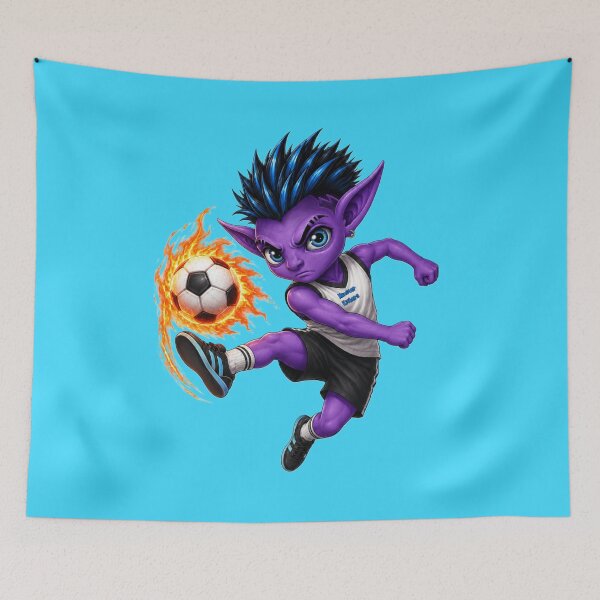 Item preview, Cute Purple Football Monster with blue Hair designed and sold by mARTi.