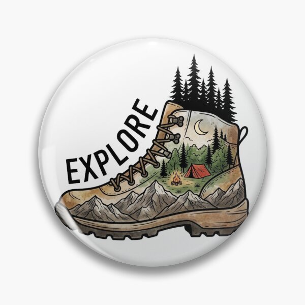 Item preview, Explore Adventure Hiking Boot Camping Landscape designed and sold by raedattia.