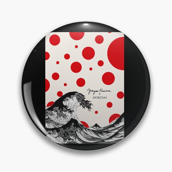 Item preview, Yayoi Kusama x Hokusai Great Wave Poster - Red Polka Dot Iconic Wall Art Print, Japanese Art Decor designed and sold by scrambledpeg.