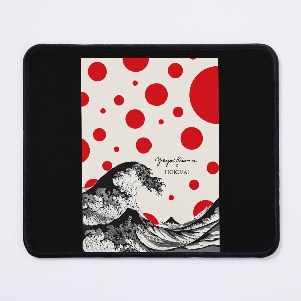 Item preview, Yayoi Kusama x Hokusai Great Wave Poster - Red Polka Dot Iconic Wall Art Print, Japanese Art Decor designed and sold by scrambledpeg.