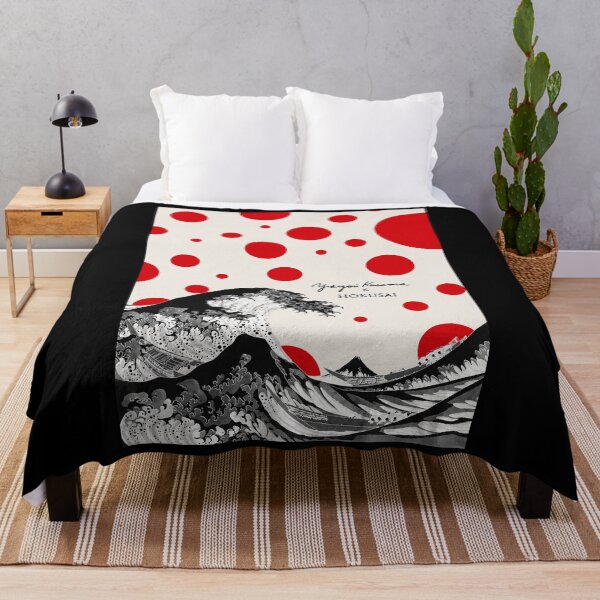 Item preview, Yayoi Kusama x Hokusai Great Wave Poster - Red Polka Dot Iconic Wall Art Print, Japanese Art Decor designed and sold by scrambledpeg.