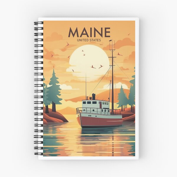 Item preview, Maine, Modern Coastal Fishing Boat Wall Art designed and sold by MarkedArtPrints.