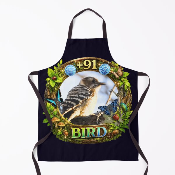 Item preview, +91BIRD Retro Forest Logo: Comical Japanese Pygmy Woodpecker Edition designed and sold by Plus91BIRD.