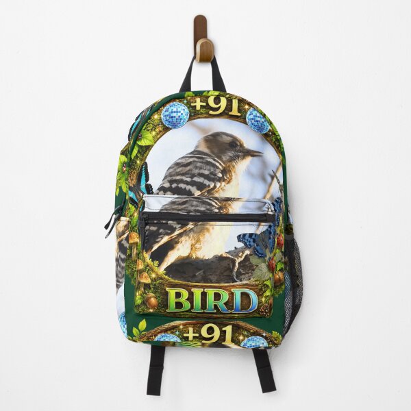 Item preview, +91BIRD Retro Forest Logo: Comical Japanese Pygmy Woodpecker Edition designed and sold by Plus91BIRD.