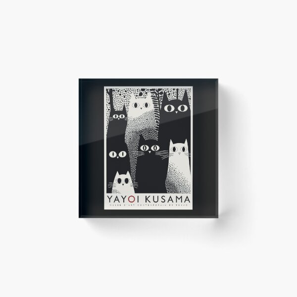 Item preview, Yayoi Kusama Black White Cats Poster - Polka Dot Feline Wall Art Print, Tokyo Contemporary Museum Decor designed and sold by HappyGrandmaUB.