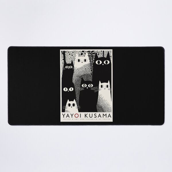 Item preview, Yayoi Kusama Black White Cats Poster - Polka Dot Feline Wall Art Print, Tokyo Contemporary Museum Decor designed and sold by HappyGrandmaUB.