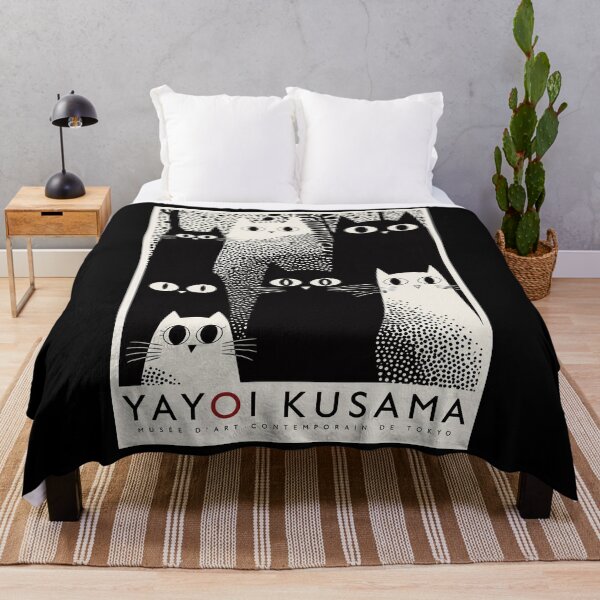 Item preview, Yayoi Kusama Black White Cats Poster - Polka Dot Feline Wall Art Print, Tokyo Contemporary Museum Decor designed and sold by HappyGrandmaUB.
