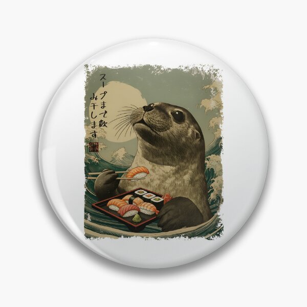 Item preview, Weddell Seal - Sushi Vintage Japanese Art designed and sold by JessArty ⭐⭐⭐⭐⭐.