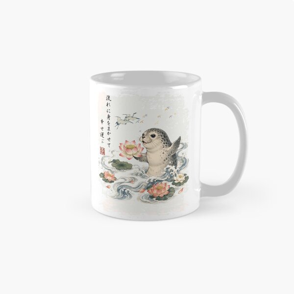 Item preview, Weddell Seal - Sumi-e Cherry Blossom Japanese Art designed and sold by JessArty ⭐⭐⭐⭐⭐.