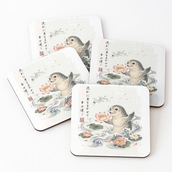Item preview, Weddell Seal - Sumi-e Cherry Blossom Japanese Art designed and sold by JessArty ⭐⭐⭐⭐⭐.