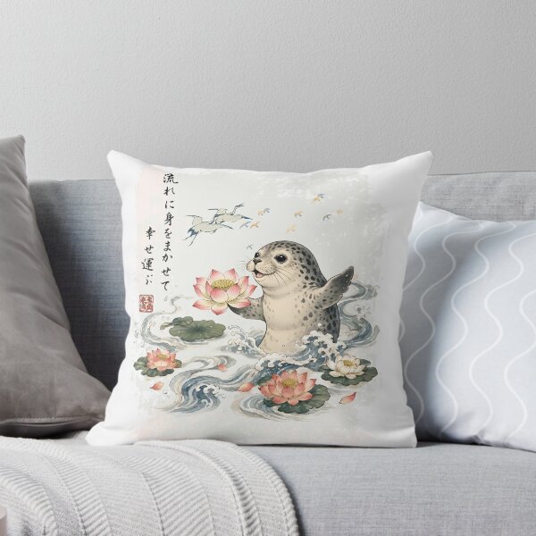 Item preview, Weddell Seal - Sumi-e Cherry Blossom Japanese Art designed and sold by JessArty ⭐⭐⭐⭐⭐.
