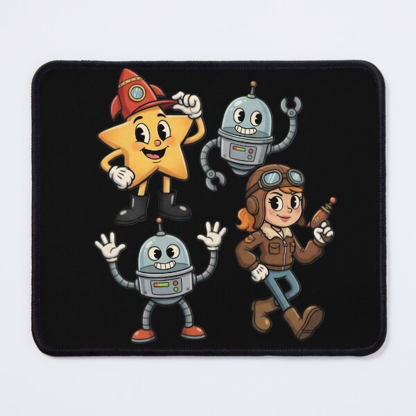 Item preview, Retro Space Explorer Sticker Pack | Cute Robot, Rocket Star Character & Vintage Aviator Girl designed and sold by Bhaskar Digital Art.