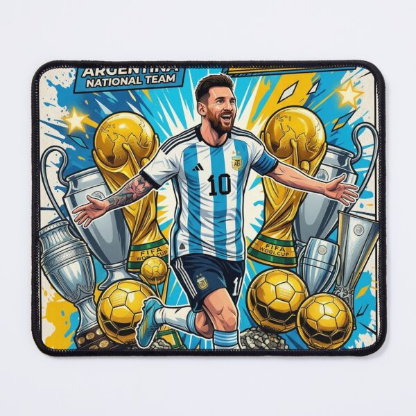 Item preview, Lionel Messi GOAT Poster  Argentina Football Legend Comic Art | World Champion Sports Illustration designed and sold by bivetTshirt.