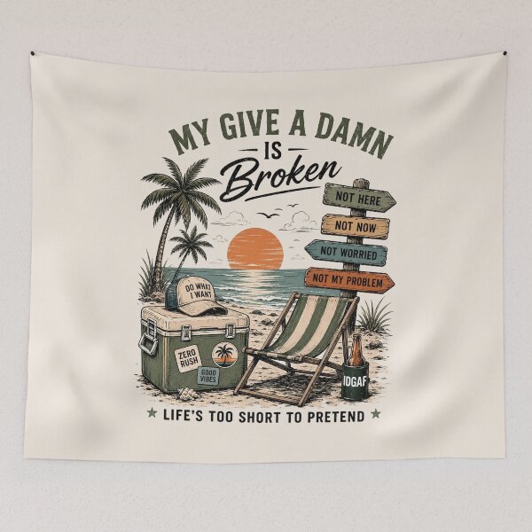 Item preview, Too Old To Care Club, My Give A Damn Is Broken, Funny Retirement, Gift for Retired, Summer Beach designed and sold by Sprinkle12345.