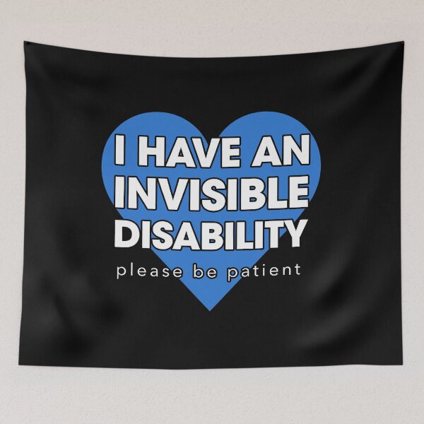 Item preview, I Have An Invisibile Disability Please Be Patient Blue Heart designed and sold by Welldoh.